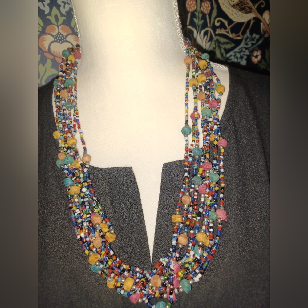 10 strand beaded necklace
